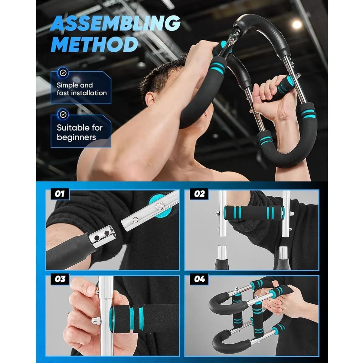 Foto 5 pulgar | Ejercitador De Músculos De Mano Y Pecho Ajustable  Eo Safe Imports Esi-19951 Negro