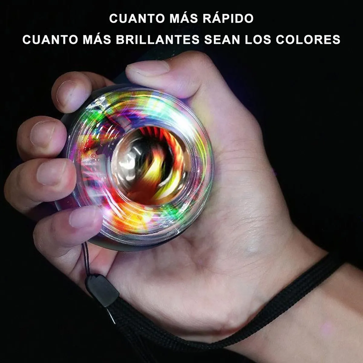 Foto 5 pulgar | Led Ejercitador Giroscopica Powerball Muñeca Brazo Fuerza Lab.g Negro