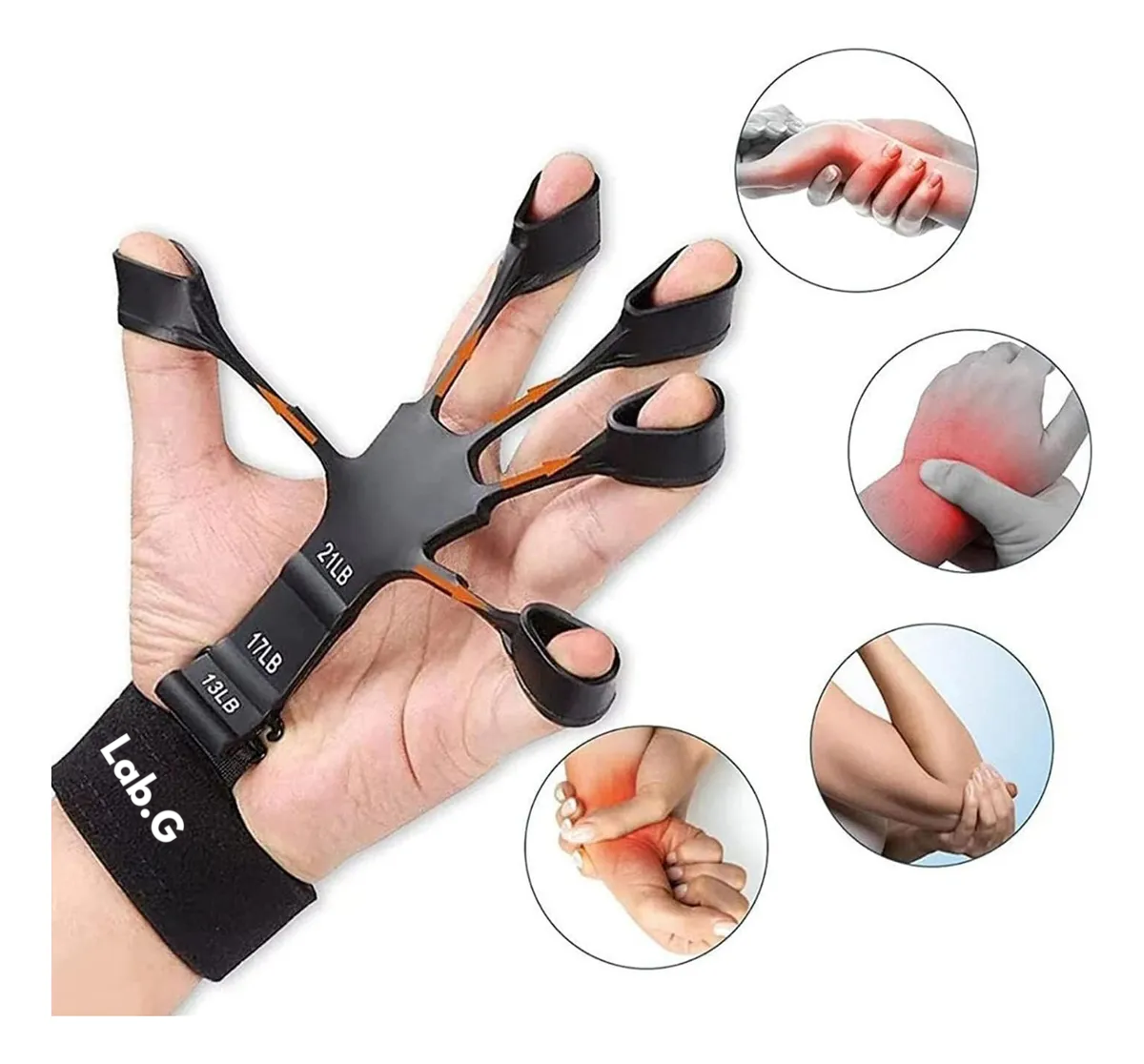 Foto 4 pulgar | 2kits Ejercitador De Dedos Fortalecedor De Mano Grips Negro Y Gris