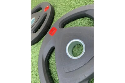 Foto 3 | Par De Discos Olimpicos Plastificados De 35 Lbs De 3 Asas