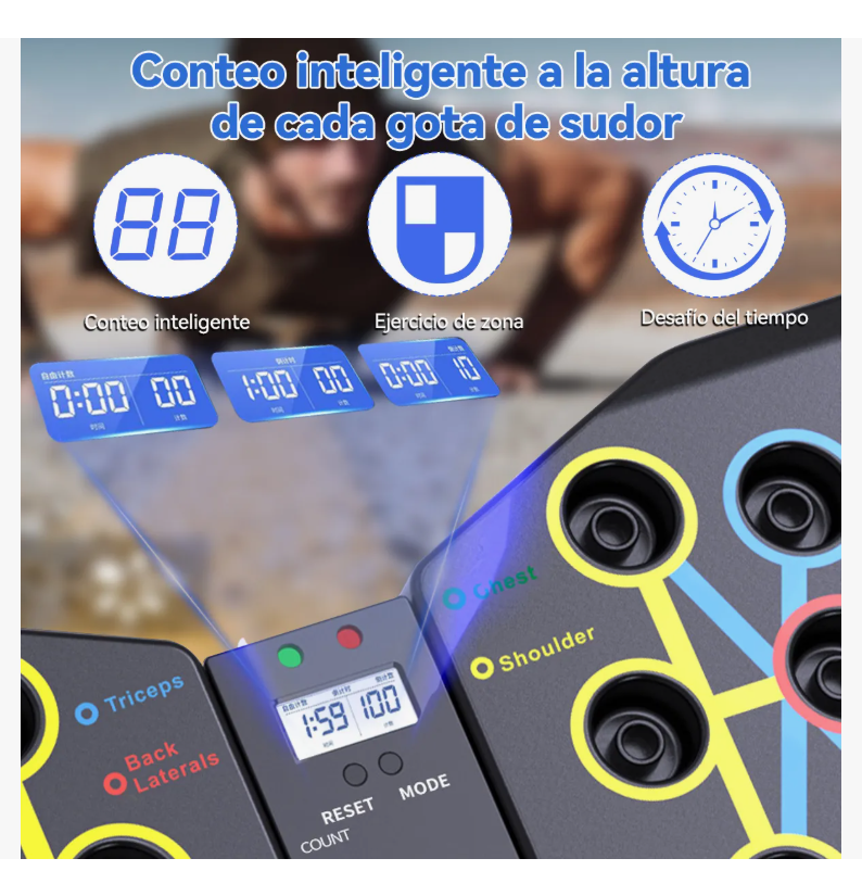 Foto 3 pulgar | Kit Soportes Lagartijas Tabla Push Up Board Barras Fitness