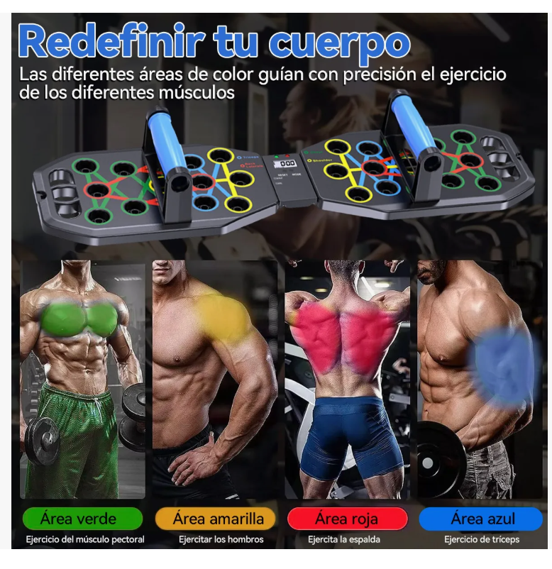 Foto 4 pulgar | Kit Soportes Lagartijas Tabla Push Up Board Barras Fitness