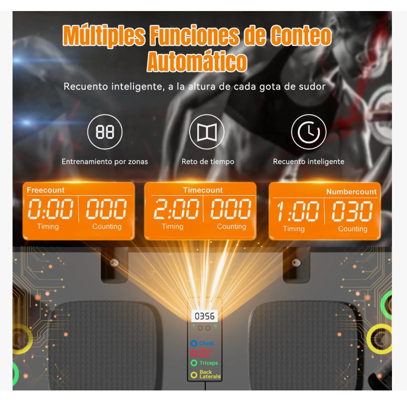 Foto 3 pulgar | Tabla Para Lagartijas Plegable Con Pantalla Fitness