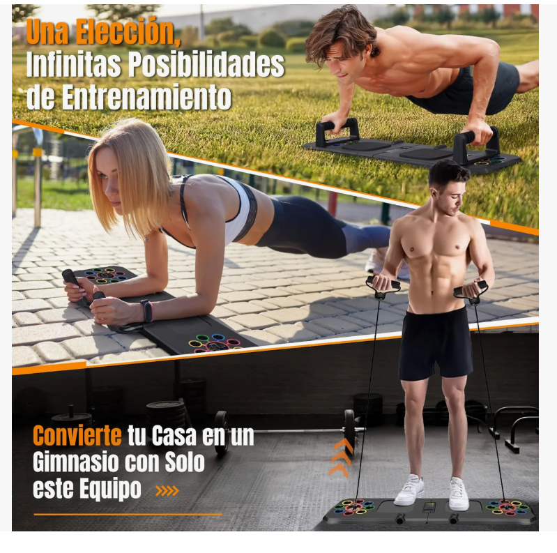 Foto 4 pulgar | Tabla Para Lagartijas Plegable Con Pantalla Fitness