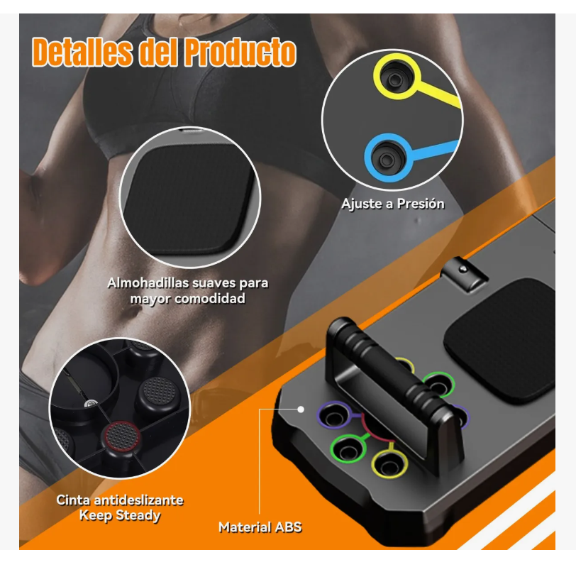 Foto 7 pulgar | Tabla Para Lagartijas Plegable Con Pantalla Fitness