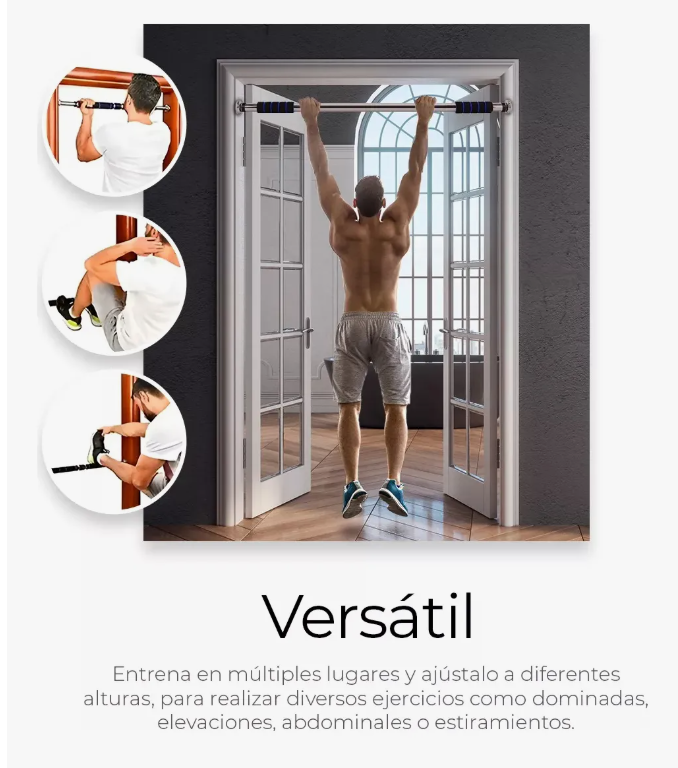 Foto 4 pulgar | Barra Dominadas Para Puerta Abdominales Casa Gym Extensible Color Azul