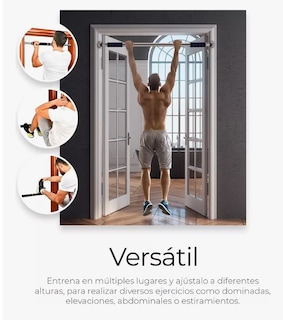 Foto 3 | Barra Dominadas Para Puerta Abdominales Casa Gym Extensible Color Azul