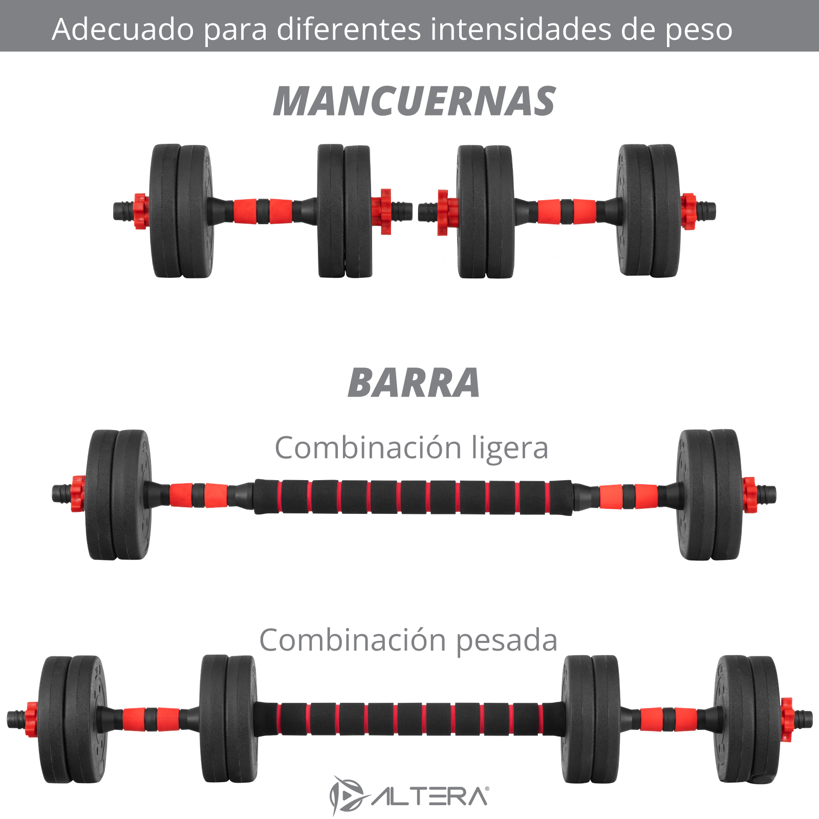 Foto 3 pulgar | Set de Mancuernas Con Peso Ajustable 10kg