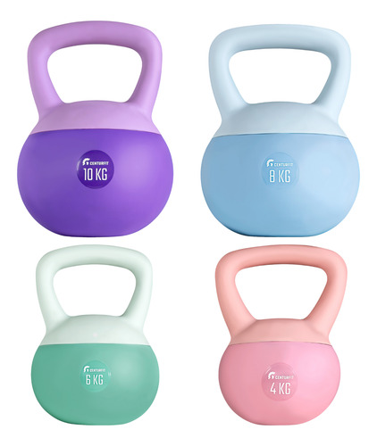 Set Kit Pesas Rusas Kettlebell 4 6 8 10 Kg Colores 4 Pz Centurfit