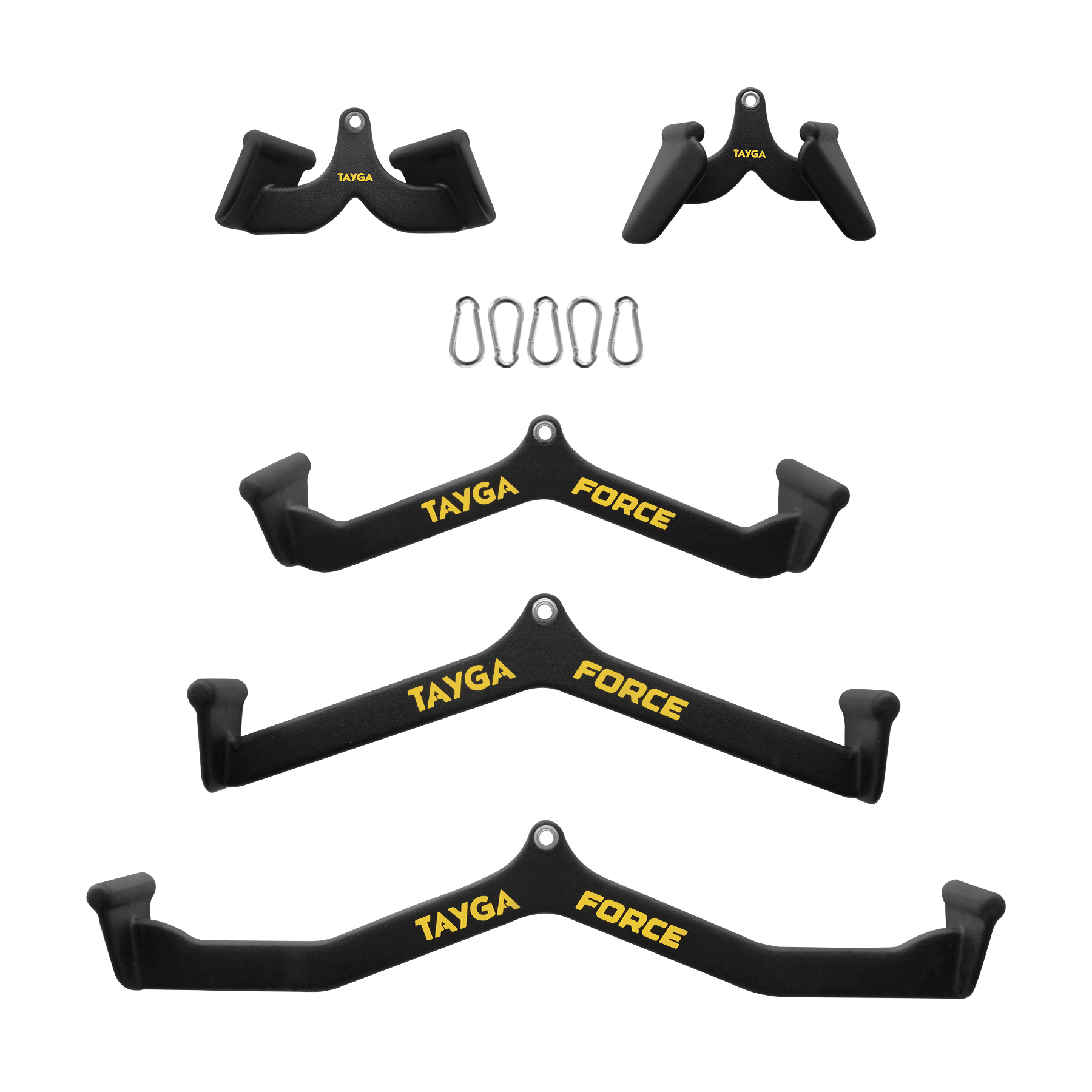 Set De 5 Manerales Con Ganchos Tayga Negro