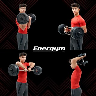 Foto 5 | Kit De Pesas Barra Recta, Barra Z Y Discos (23 Kg) - Energym