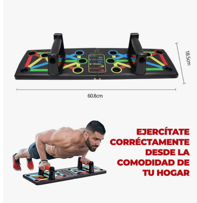 Foto 7 pulgar | Tabla Barras Lagartijas Crossfit Gym Ejercicio Barra Push Up