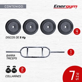 Foto 2 | Barra Romana Tríceps Bíceps (20 Kg) – Energym