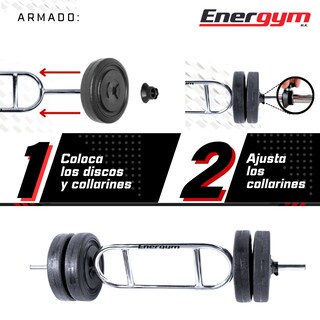 Foto 3 | Barra Romana Tríceps Bíceps (20 Kg) – Energym