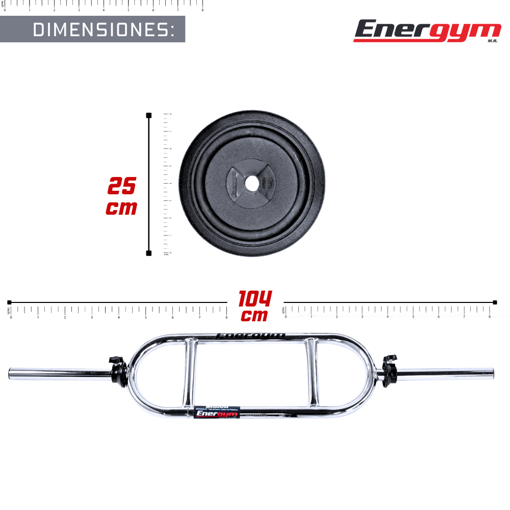 Foto 5 pulgar | Barra Romana Tríceps Bíceps  (20 Kg) – Energym