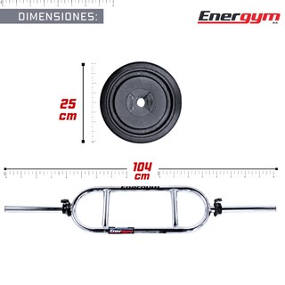 Foto 4 | Barra Romana Tríceps Bíceps (20 Kg) – Energym