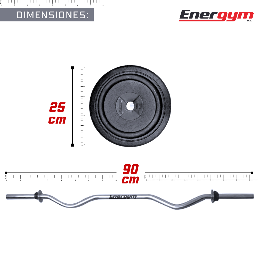 Foto 5 pulgar | Energym - Barra Z 20 Kg