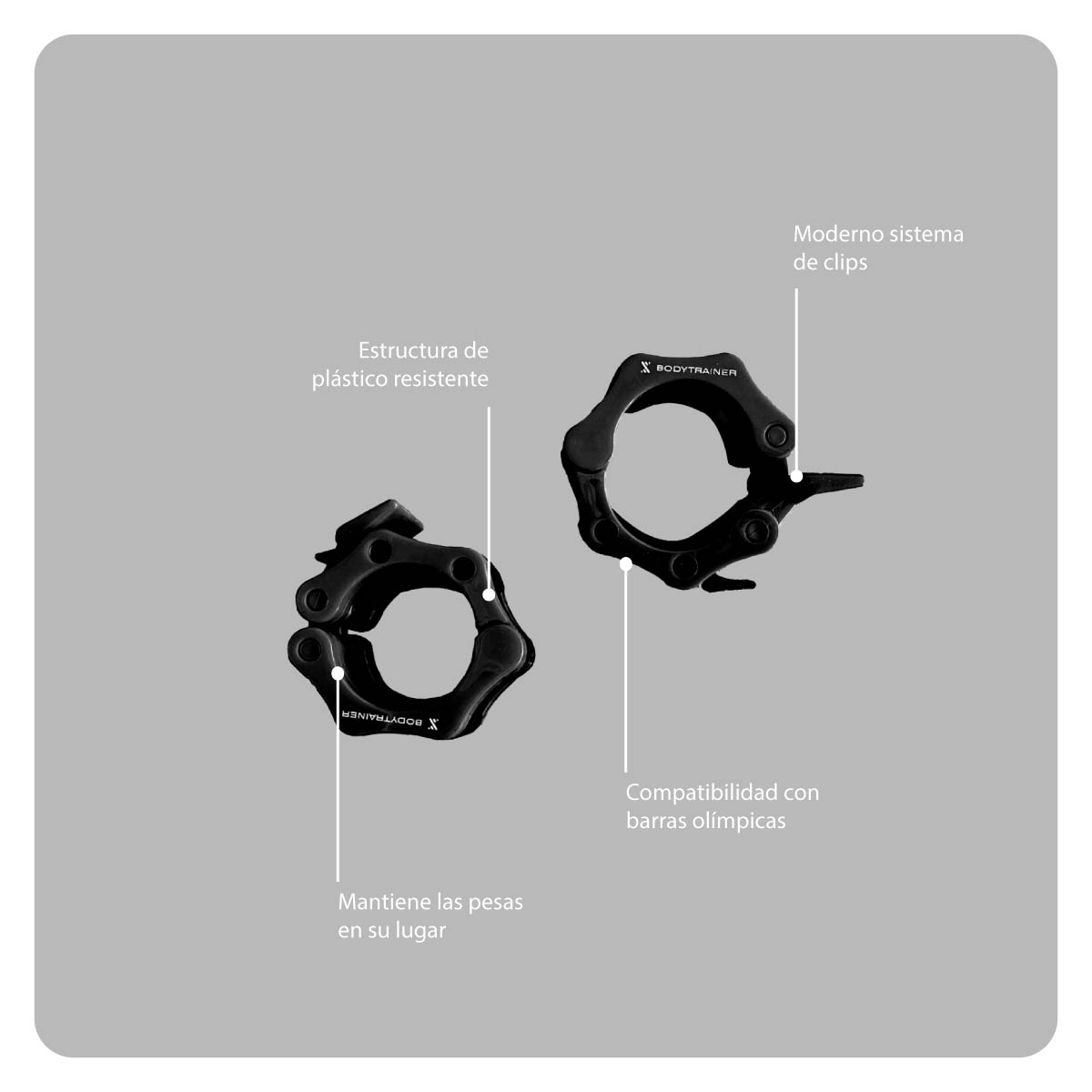 Foto 4 pulgar | Set 2 Abrazadera Tope Para Barra Bodytrainer Negro