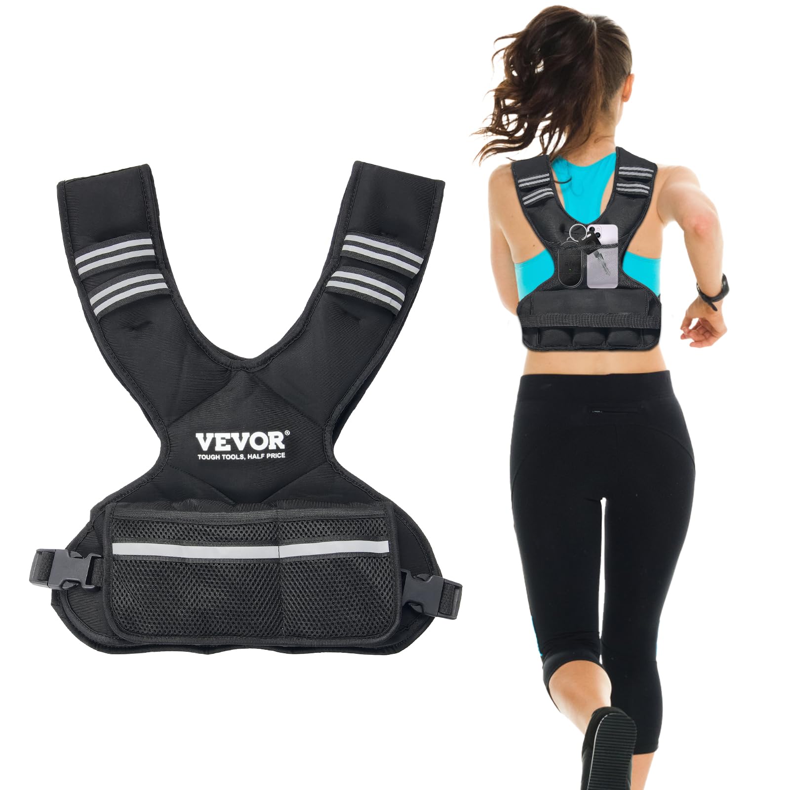 Chaleco Pesado Vevor Ajustable De 5 A 9 Kg Con 6 Planchas Y Pesas - Venta Internacional.