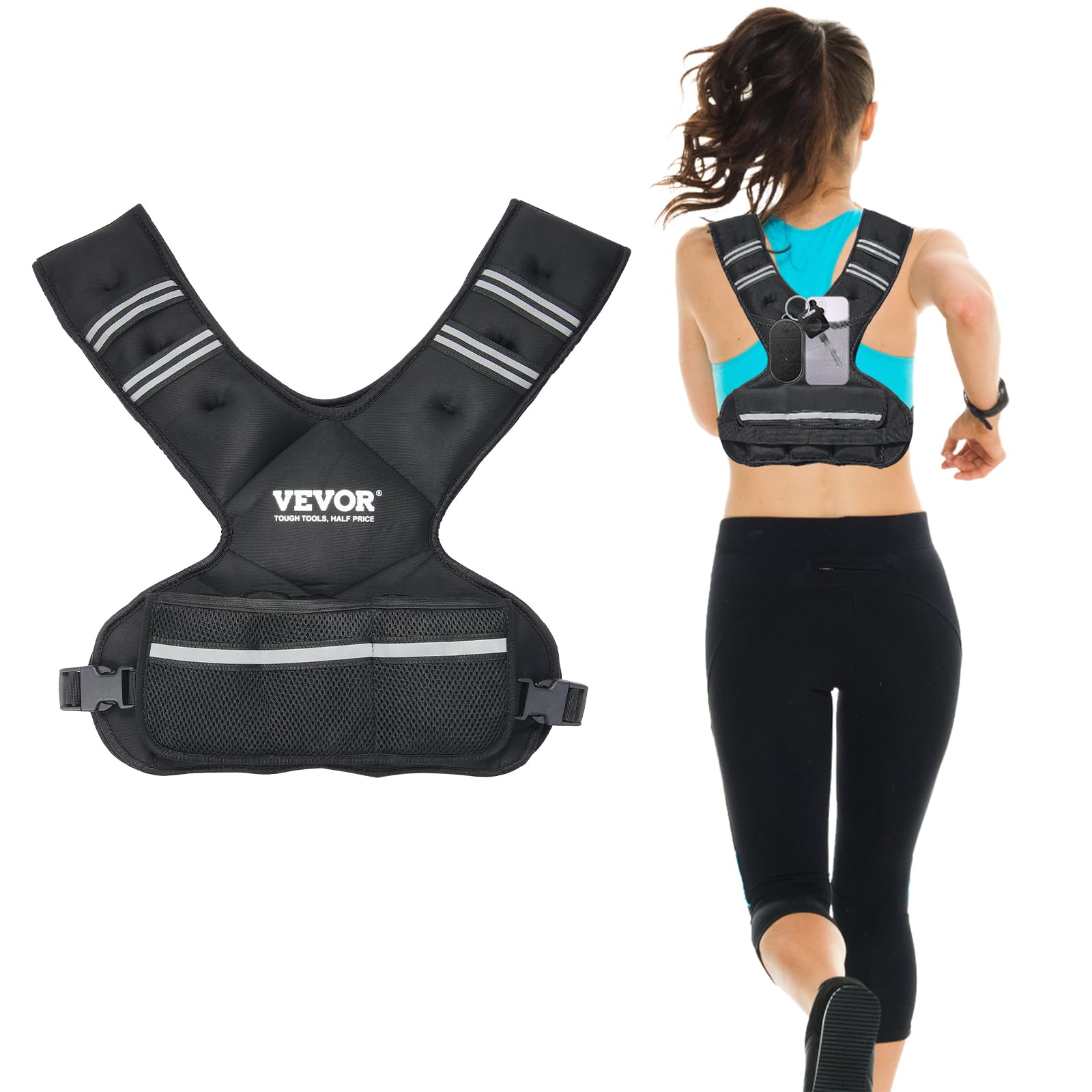 Foto 2 pulgar | Chaleco Pesado Vevor Ajustable De 9 A 14,5 Kg Con 6 Planchas Y Pesas - Venta Internacional.