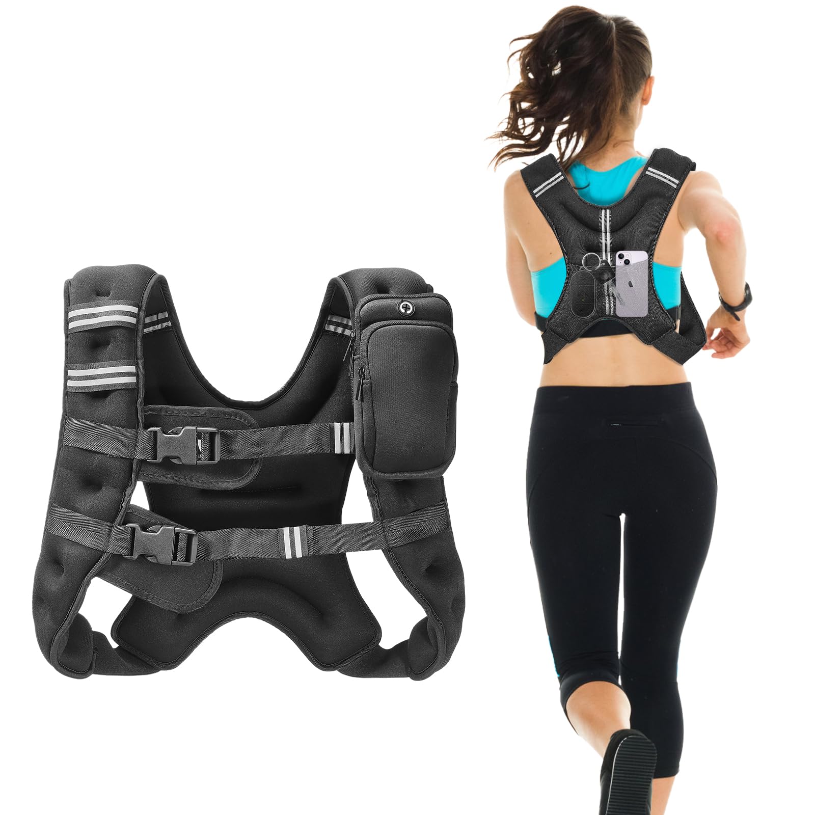 Foto 2 pulgar | Chaleco Pesado Vevor De 7,26 Kg Con Banda Reflectante Para Hombre Y Mujer - Venta Internacional.