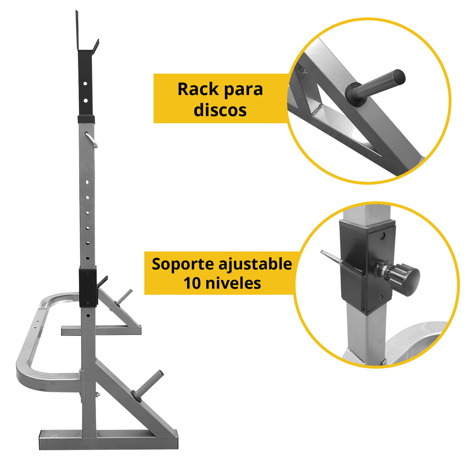 Foto 3 pulgar | Soporte de Barras Tayga color Plateado para Entrenamiento