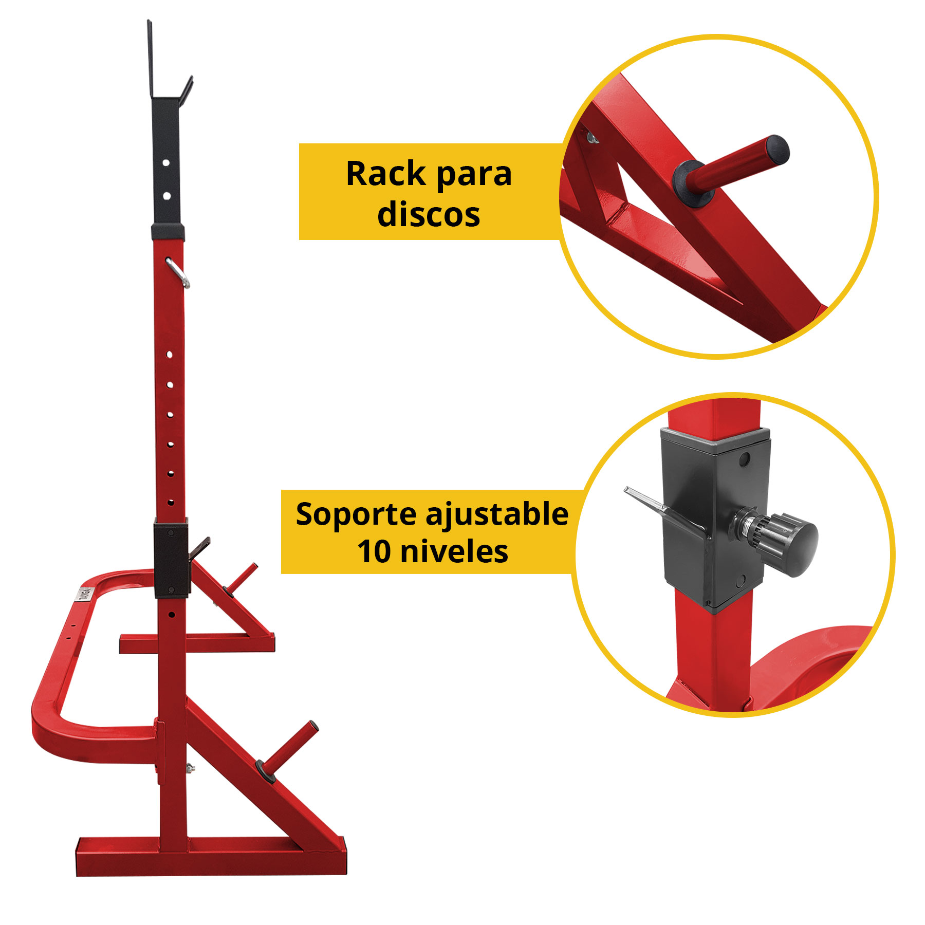 Foto 3 | Soporte de Barras para Entrenamiento Tayga Alduta Ajustable color Rojo