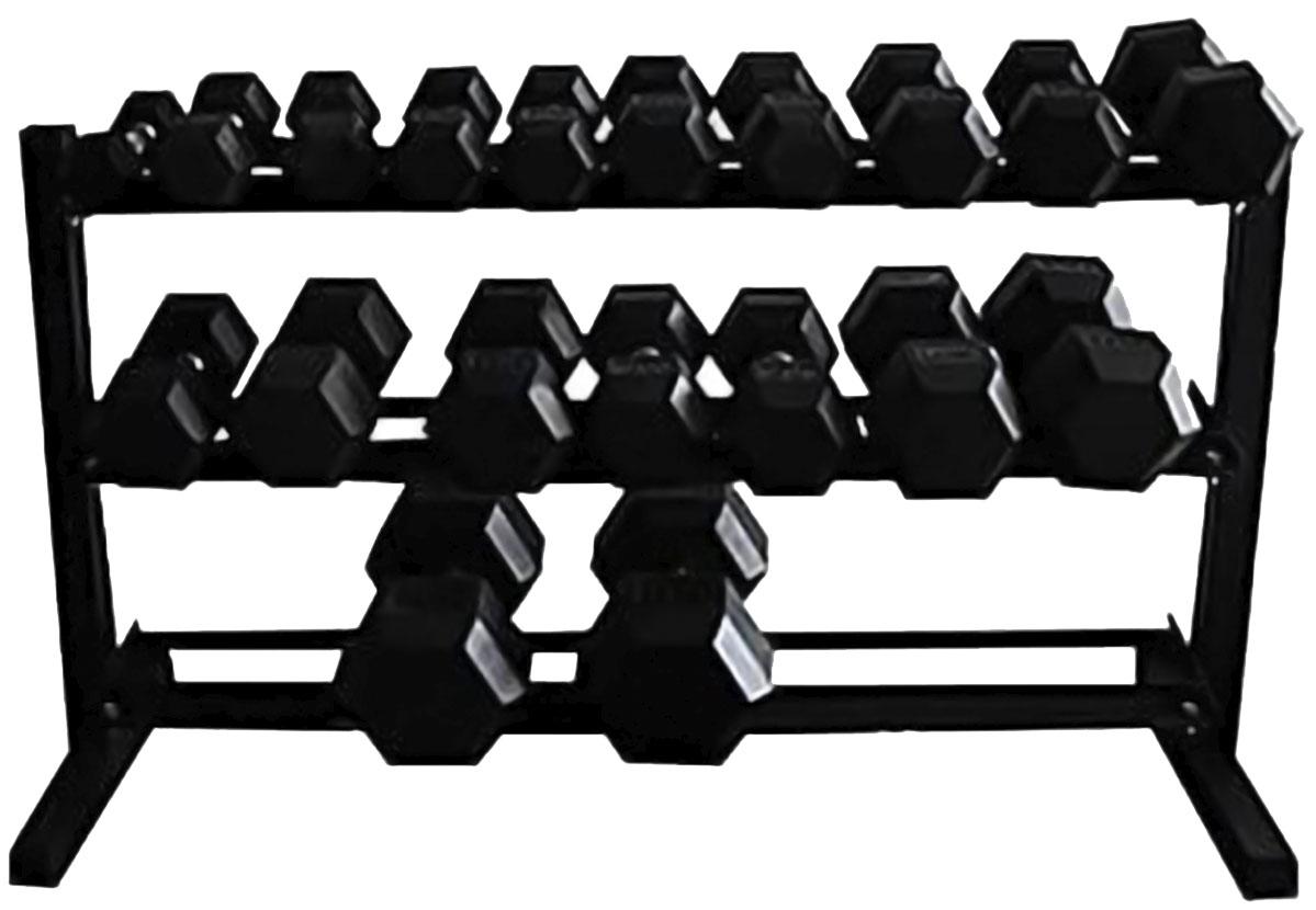 Foto 4 pulgar | Rack Para Mancuernas Hexagonales 3 Niveles Gym Crossfitness color Negro