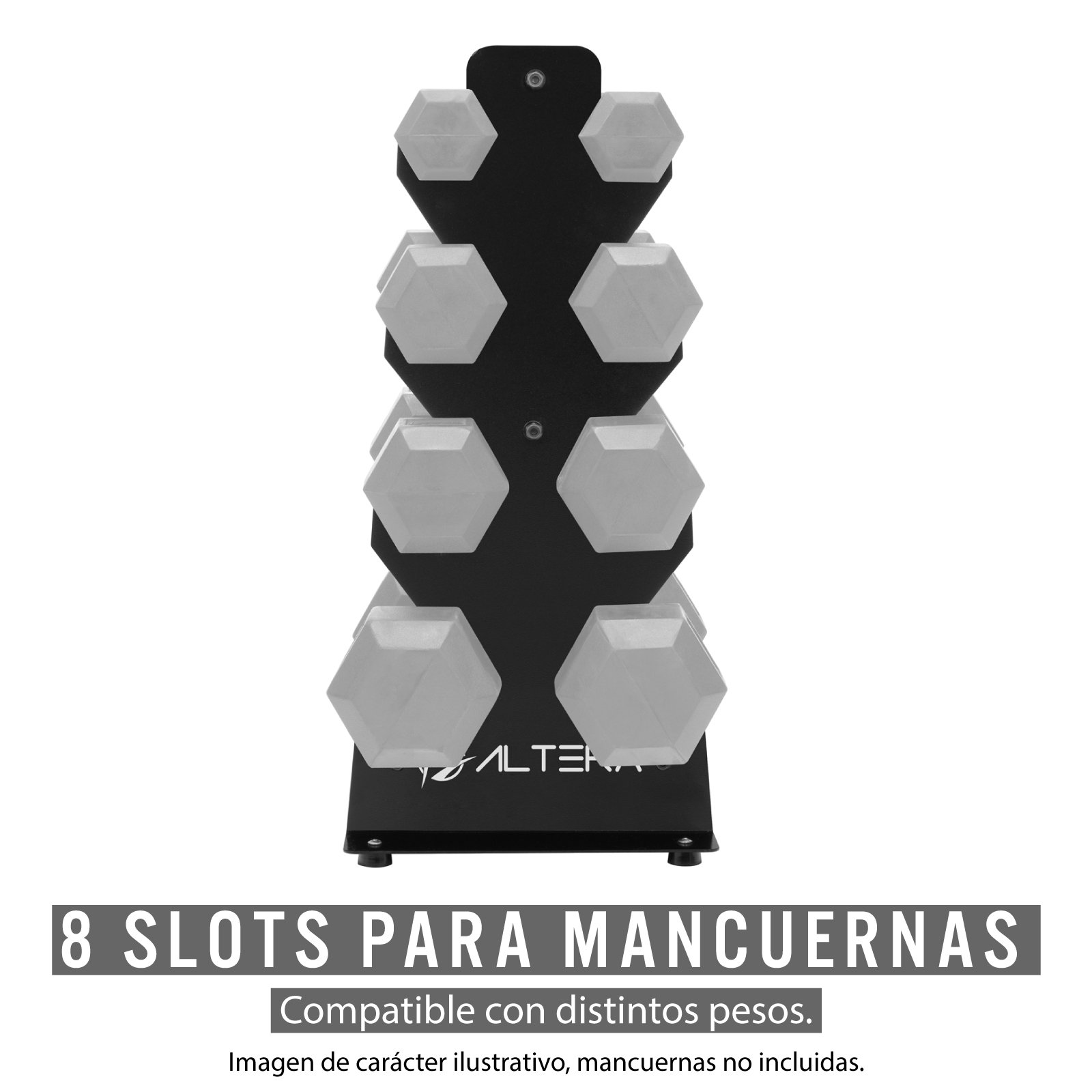 Foto 4 pulgar | Soporte para Mancuernas Altera para 4 Pares de Pesas color Negro