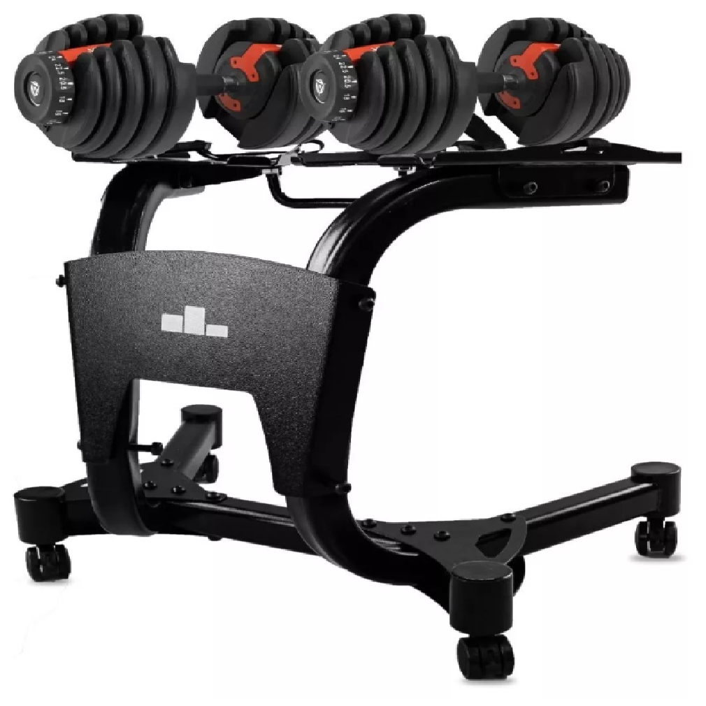 Rack con Par de Mancuernas Yim Sports Set Peso Ajustable con Soporte Negro