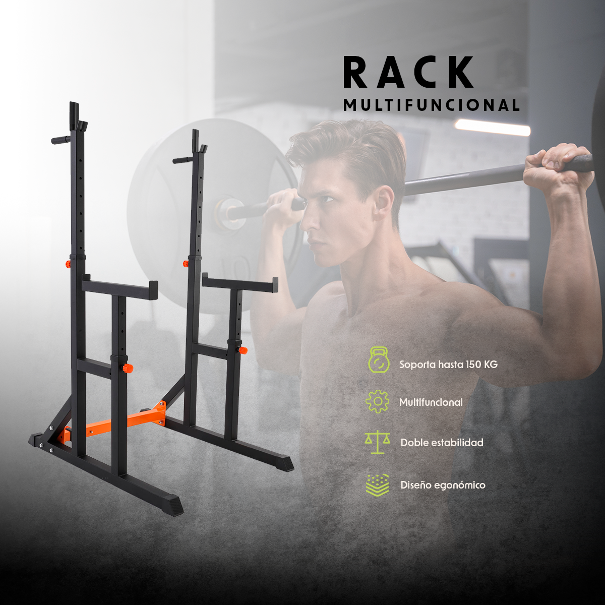 Foto 2 | Rack Multifuncional Para Fondos Sentadillas Bywell