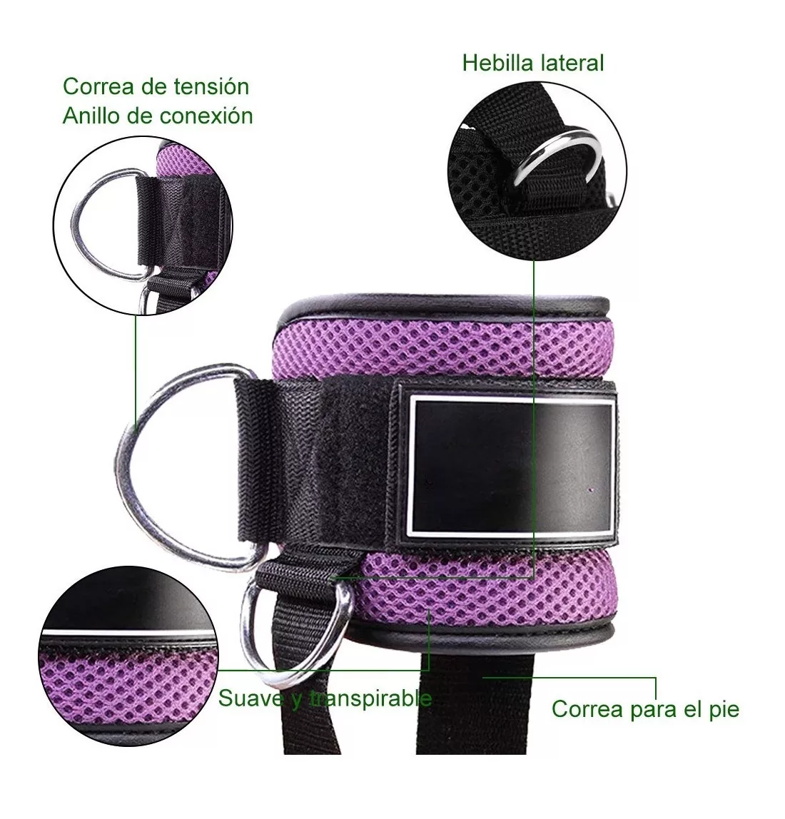 Foto 4 | Universal Grilletes Gym Tobillo Belug Cosas Para Gym 2 Pcs color Morado