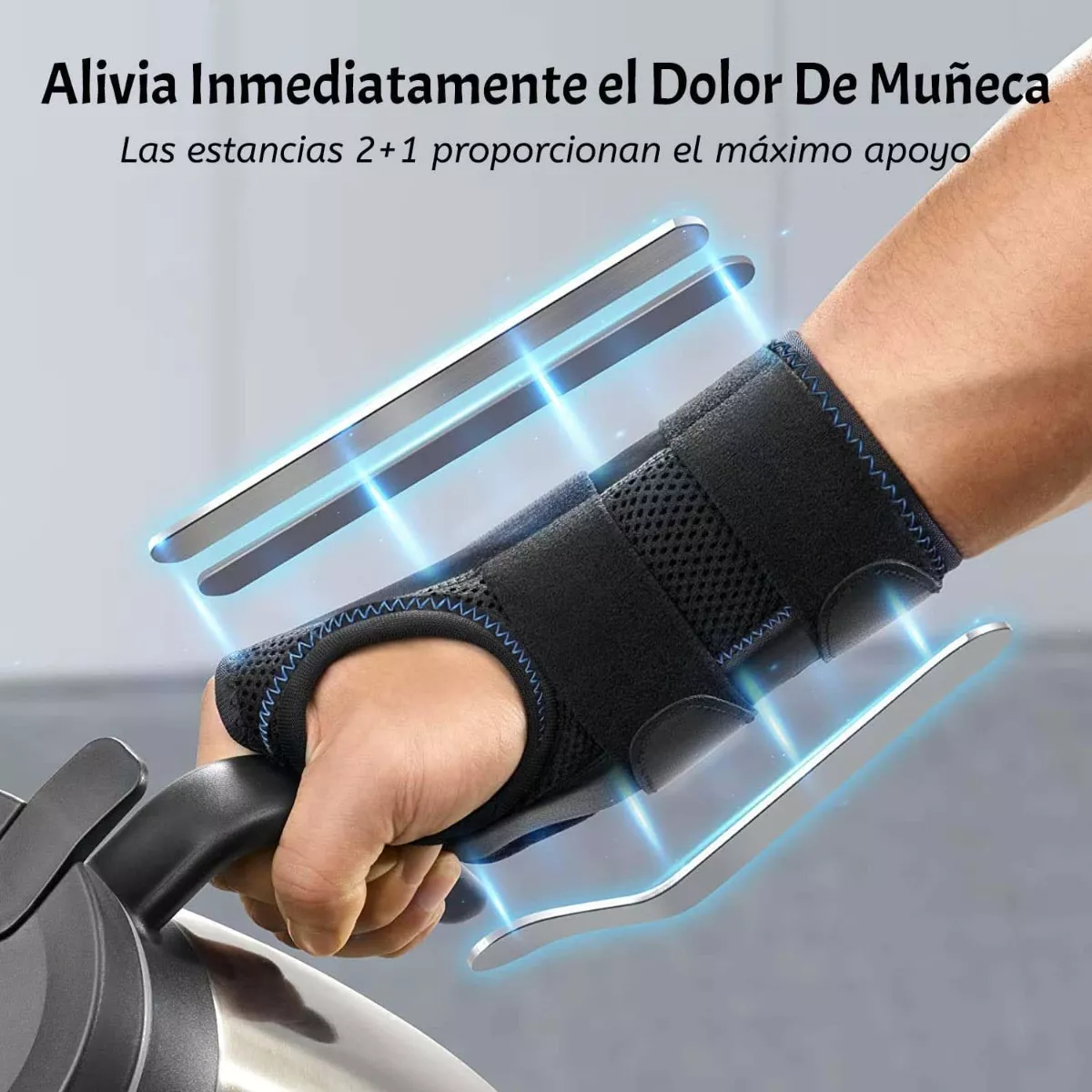 Foto 3 pulgar | Muñequera Ortopédica, Muñequera Ajustable Con 3 Apoyos Derecha S Eo Safe Imports Esi-11601 Negro