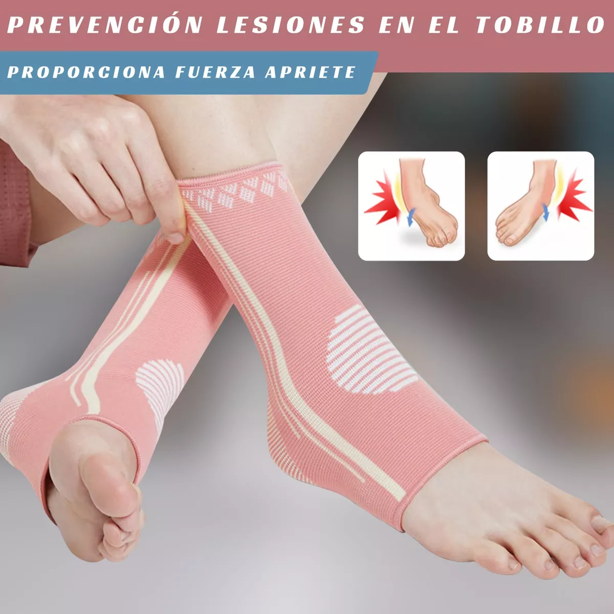 Foto 2 | Tobillera Deportiva Anti-esguince Soportes Lesión Gym M 2 Pares Eo Safe Imports Esi-11605 Multicolor