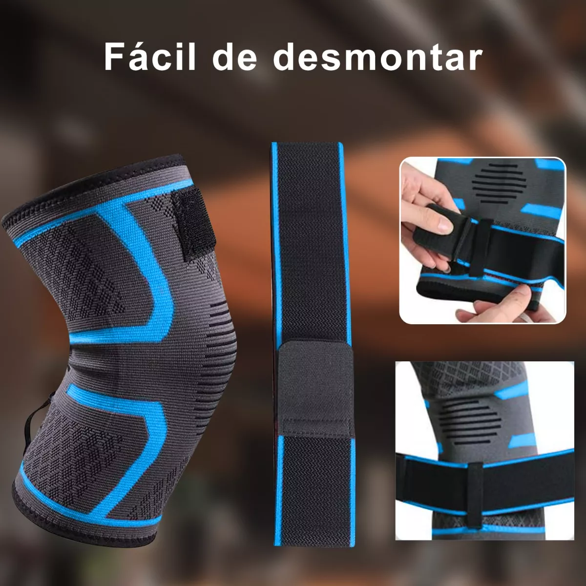 Foto 5 pulgar | Set 2 Par Rodilleras Elásticas Deportivas Compresion Para Gym M Eo Safe Imports Esi-11920 Azul