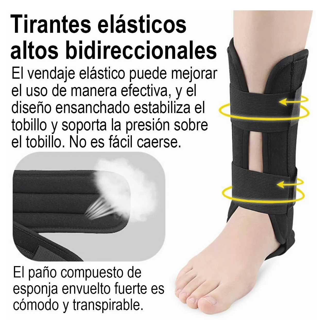 Foto 3 | Soporte Protector Para Tobillo Torceduras Deporte Talla M, Negro