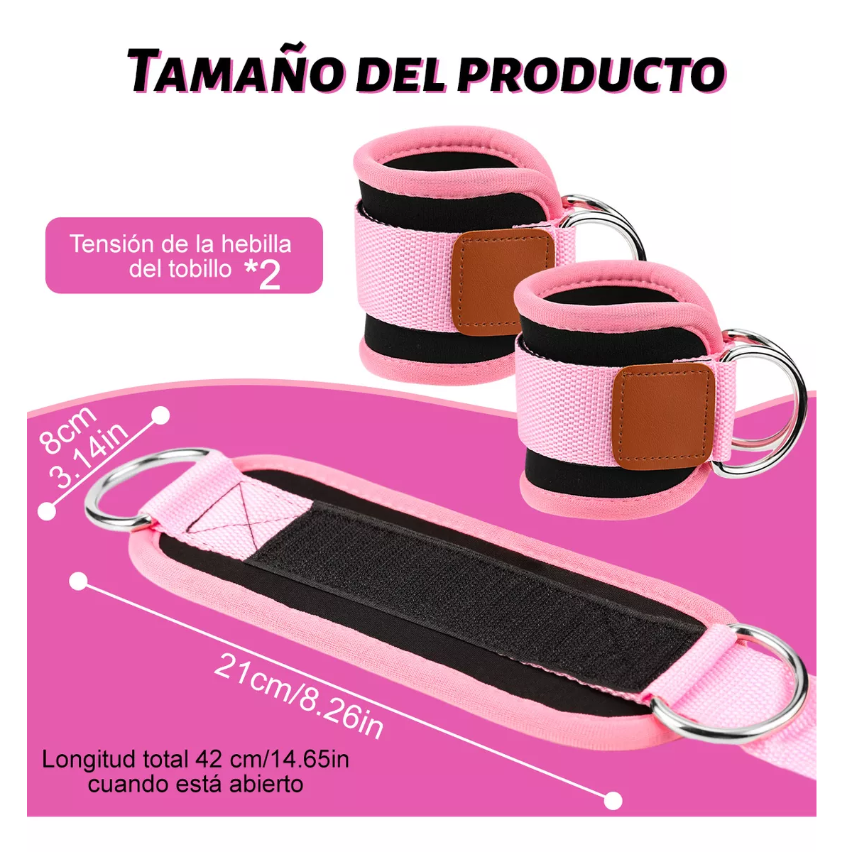 Foto 3 pulgar | 2 Pz Grillete Para Tobillo Gym Entrenamiento De Glúteo Eo Safe Imports Esi-16965 Multicolor