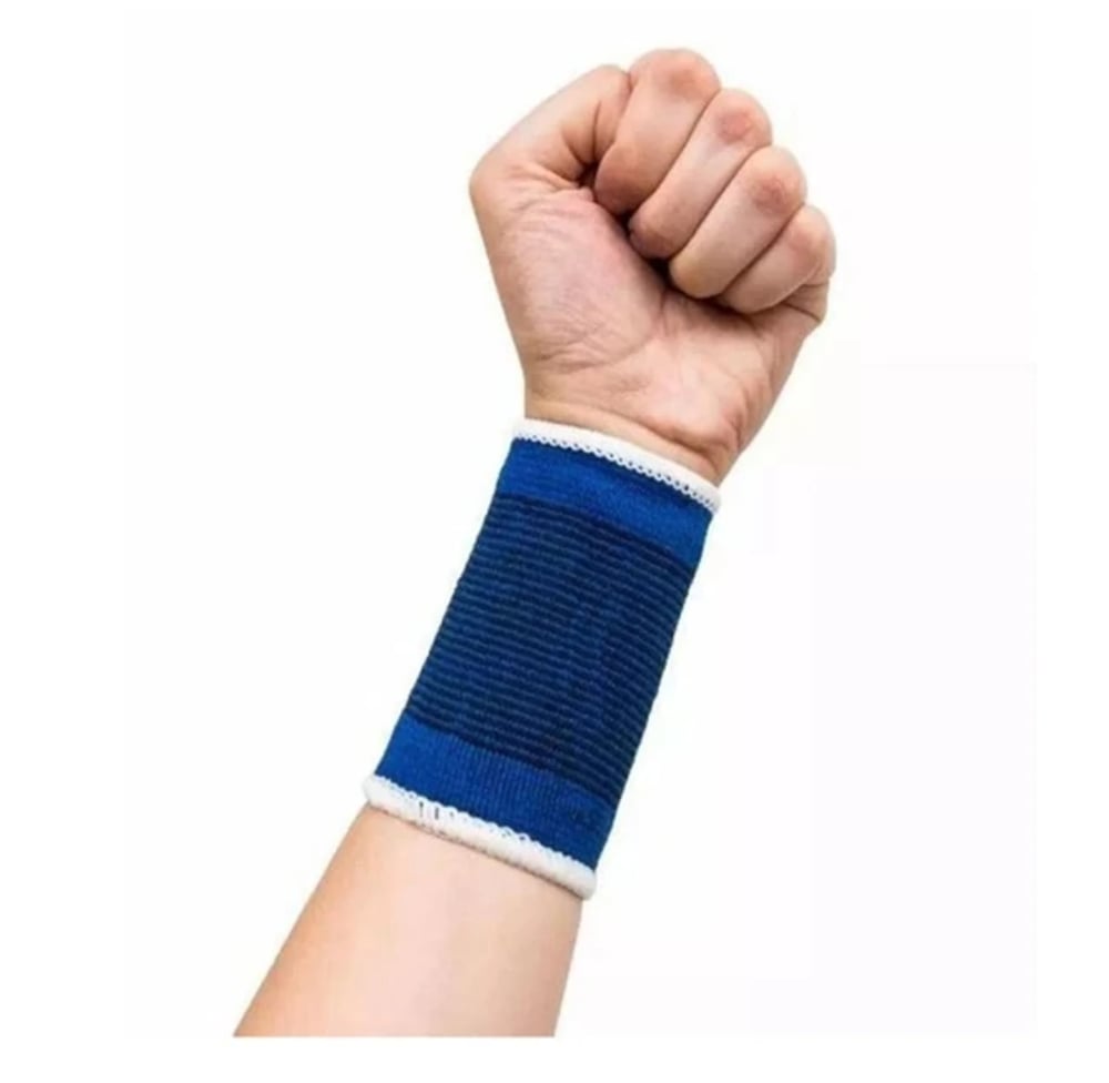 Foto 2 pulgar | Pulsera Ortopédica de Algodón Azul para Deportes 1 Par - Venta Internacional
