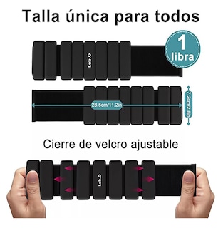 Foto 3 | 2 Muñequeras Con Peso De Silicona Ajustables De Color Negro