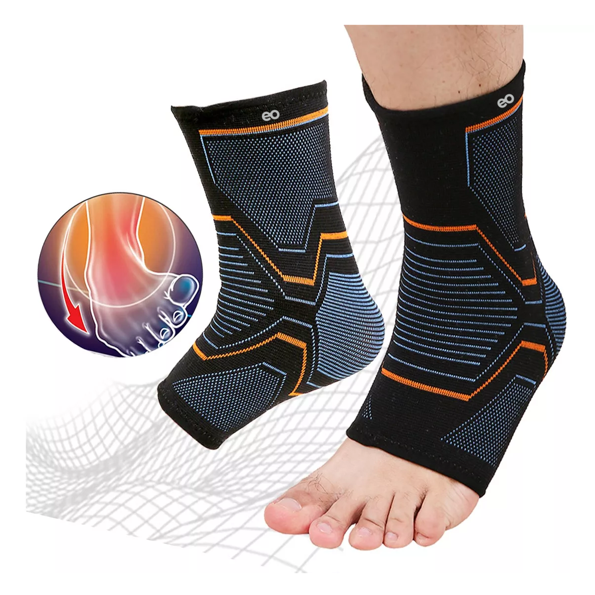 Foto 4 pulgar | Par Tobillera Protección Deportiva Fitness Anti-esguince Gym Talla M Eo Safe Imports Esi-16937-1 Multicolor