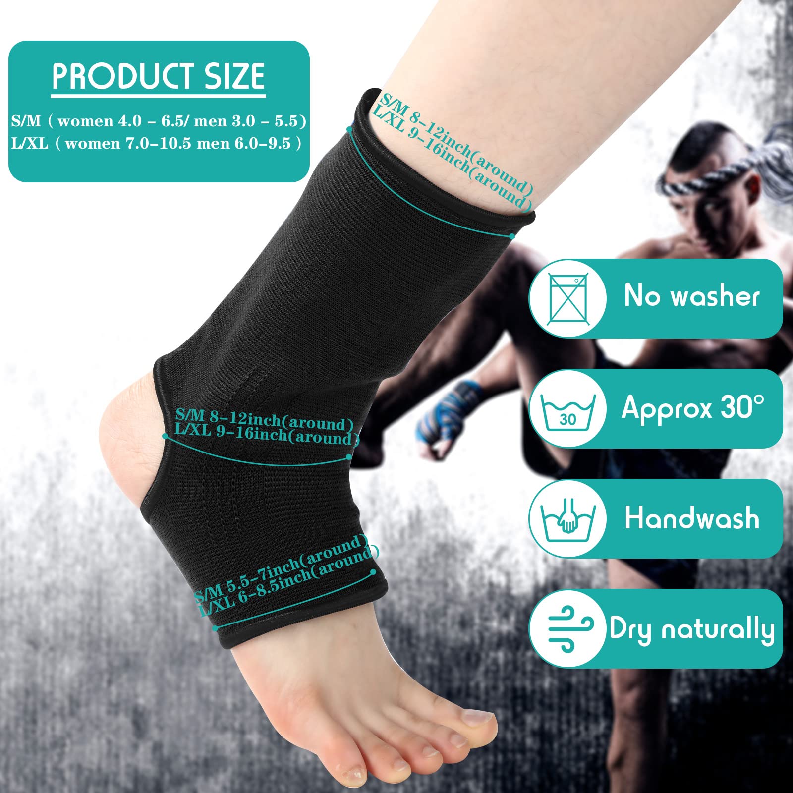 Foto 3 pulgar | Tobillera Geyoga Compression Para Muay Thai Boxing, Talla L - Venta Internacional.