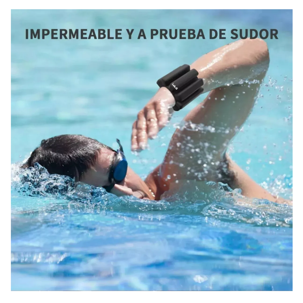 Foto 4 pulgar | Par Tobilleras Con Peso Muñequeras  Lab.g Pulsera Silicon, 450g C/u Negro