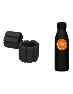 Foto 1 | Par Tobilleras Con Peso 450g C/u Negro + Gratis Termo Güish De Regalo