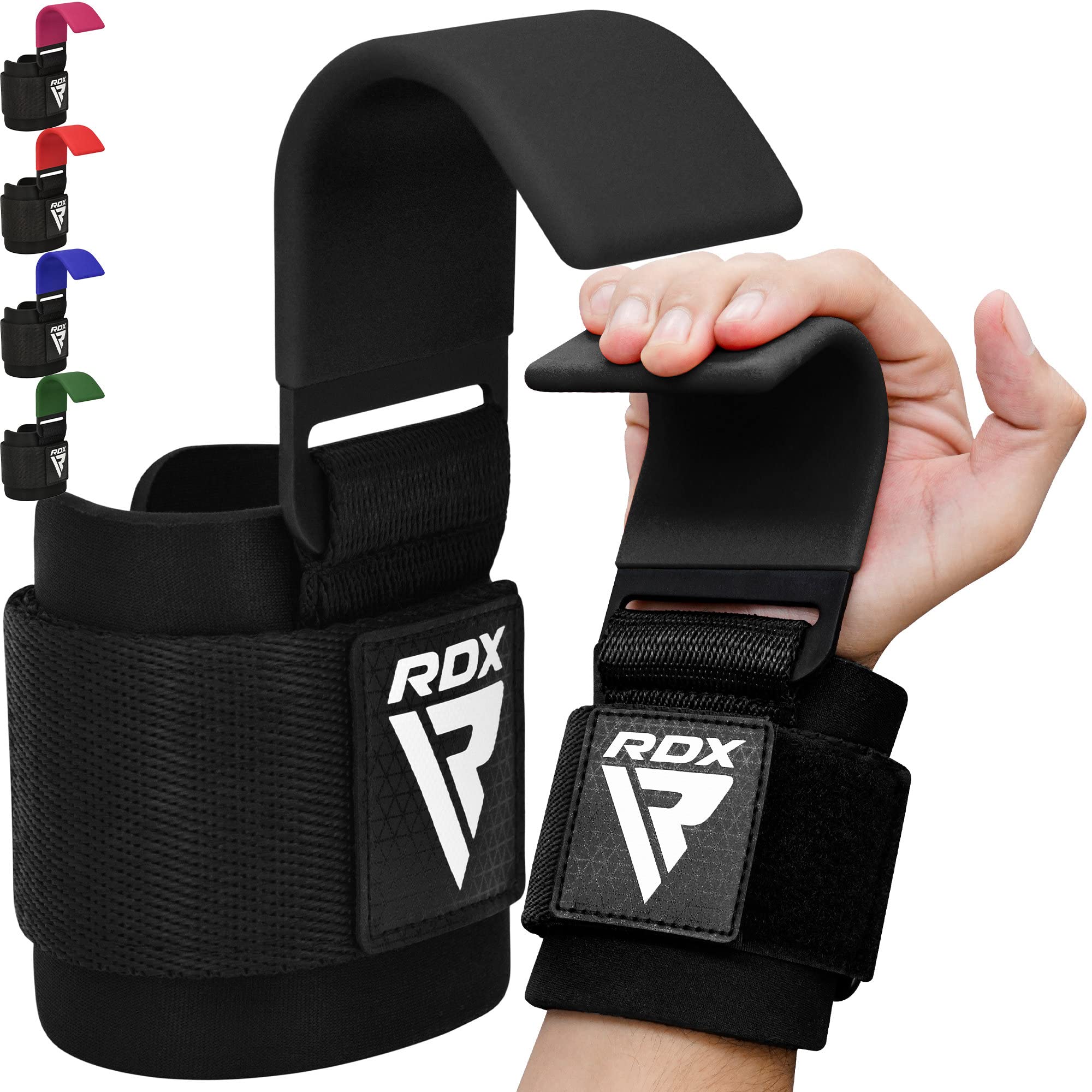 Foto 2 pulgar | Ganchos Para Levantamiento De Pesas Y Correas Rdx Con Revestimiento De Goma Antideslizante - Venta Internacional.