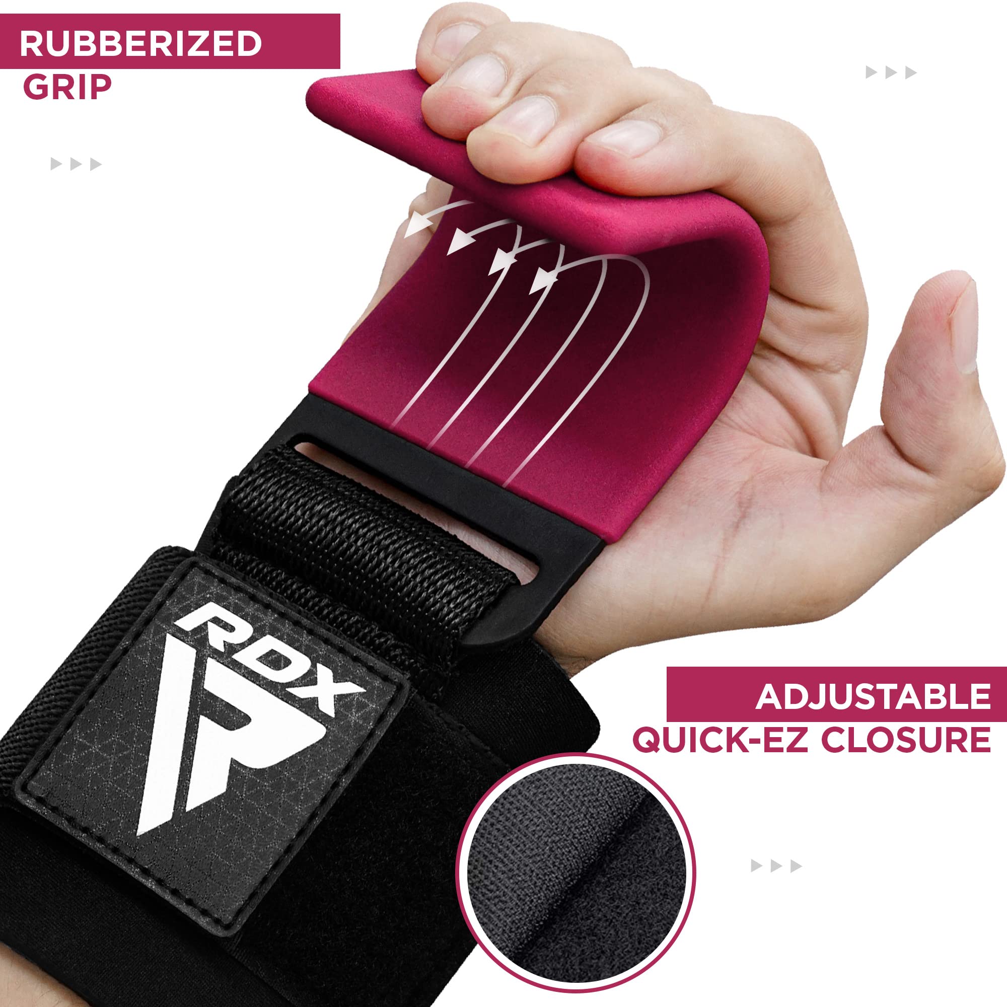 Foto 5 pulgar | Par De Ganchos Para Levantamiento De Pesas Rdx Con Soporte Para La Muñeca - Venta Internacional.