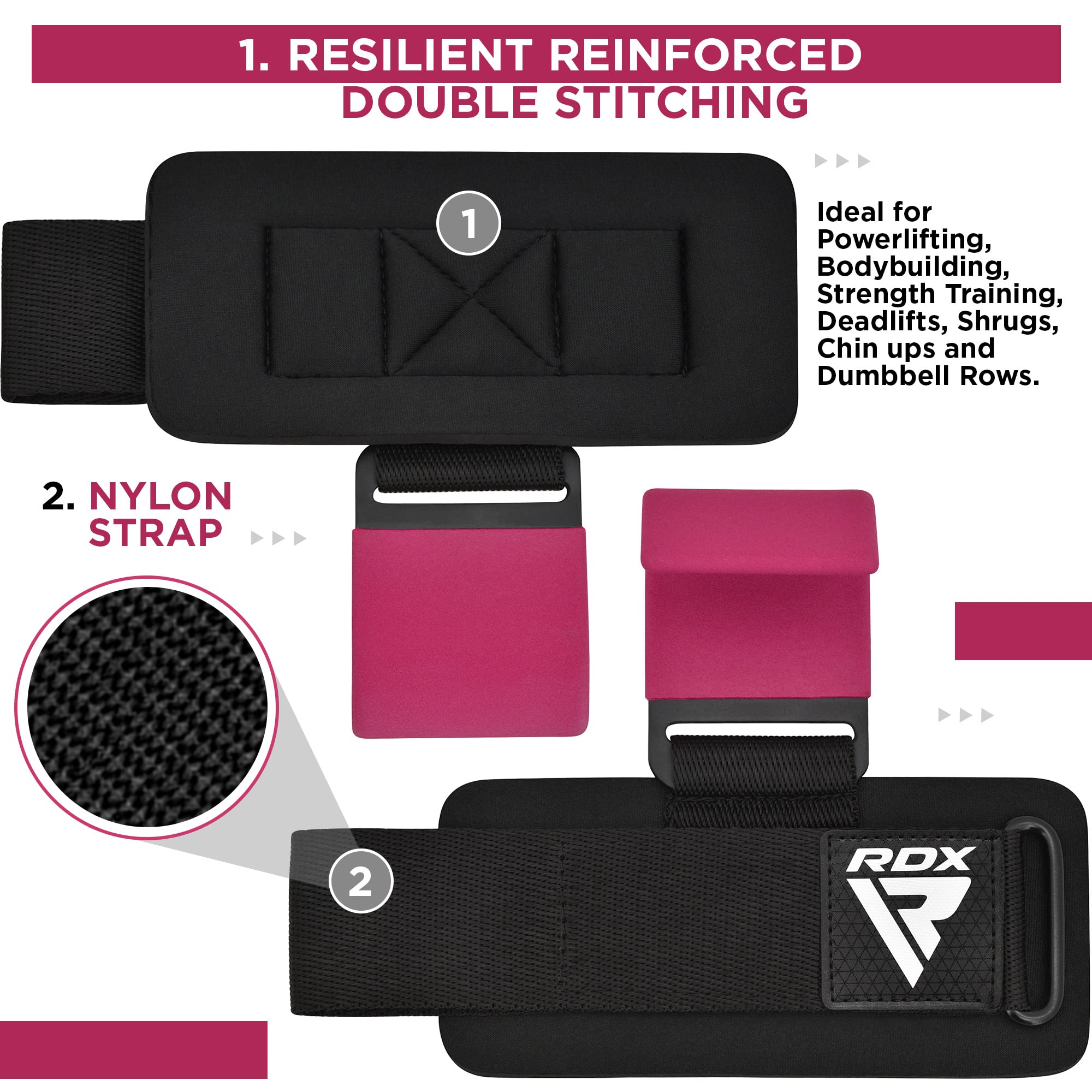 Foto 7 pulgar | Par De Ganchos Para Levantamiento De Pesas Rdx Con Soporte Para La Muñeca - Venta Internacional.