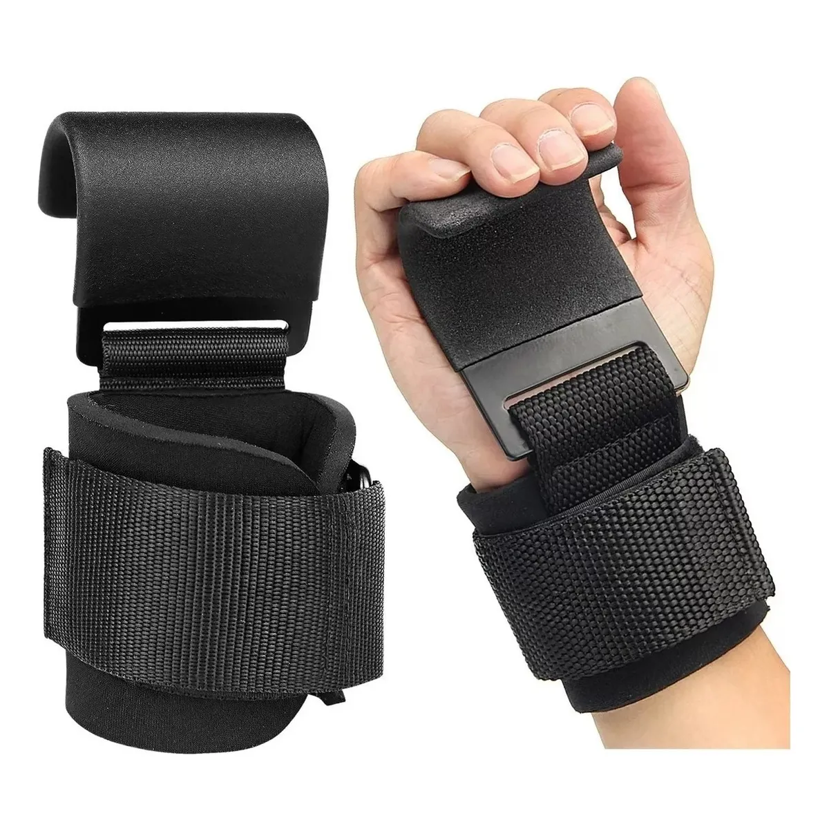 Foto 4 pulgar | Muñequera Con Gancho Para Levantar Pesas Lab.g Negro