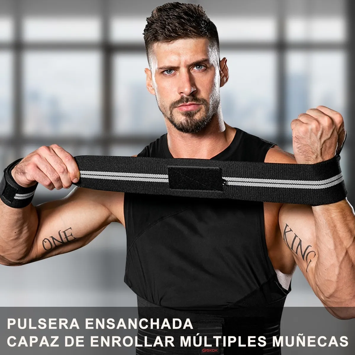 Foto 4 pulgar | Muñequeras Crossfit Gym Para  Pesas 4 Piezas Lab.g Negro