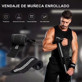 Foto 5 | Muñequeras Crossfit Gym Para Pesas 4 Piezas Lab.g Negro