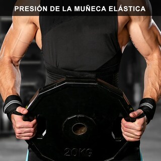 Foto 3 | Par Muñequeras Crossfit Gym Pesas Gimnasio 2pares Lab.g Negro Linea Gris